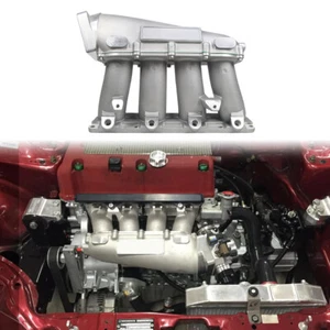 Street Intake Manifold Silver For Honda K20 K24 K-Series K-Swap CR-V Aluminum - Picture 1 of 10