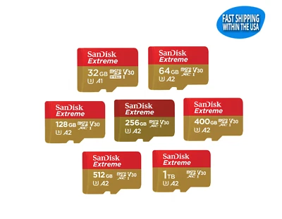 Sandisk MicroSD Extreme Memory Cards  Steam Deck Nintendo Switch New3DS XL lot - Image 1 of 4