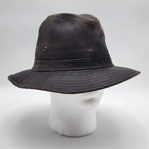 Dorfman Pacific Co Mens Outback Hat One Size Fishing Faux Leather Indiana Jones - Picture 1 of 9
