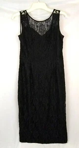 Lawrence Kazar Beaded Dress Black Sleeveless Vintage Lord & Taylor Size XL - Picture 1 of 10