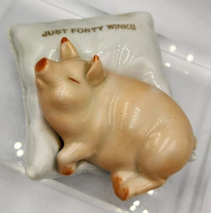 Antique fairing ware pig on a cushion ‘just forty winks’ - Picture 1 of 9