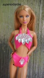 SUN JEWEL Pink Rhinestone Halter Bikini - Picture 1 of 3