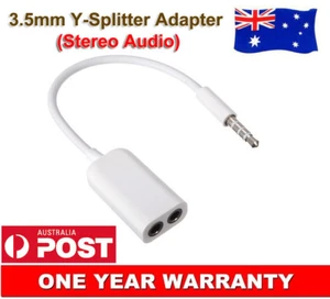 3.5mm Audio Y Splitter Cable Male to Dual Female For HTC 10 One X9 M9 M8s M8 M7 - Picture 1 of 4