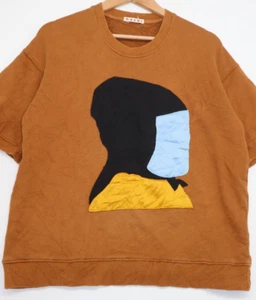Marni Etka Brown Sweatshirt Short Sleeve Women Pullover Sz 38 - Picture 1 of 13