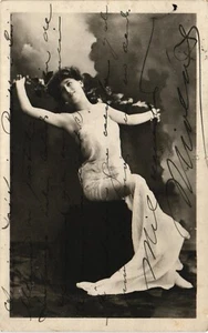 Frau um 1900 romantische Postkarte Glamour Vintage (P238) - Bild 1 von 2