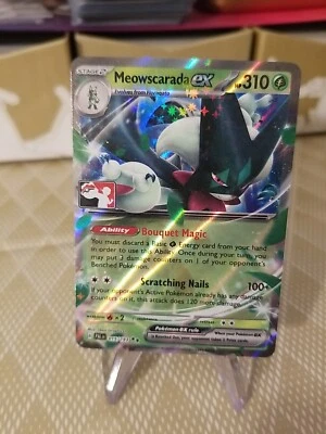 Meowscarada Ex Pokemon Prize Pack Series 4 Promo Pokemon Card NM/LP Play Stamp - Image 1 of 2