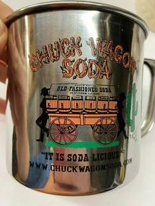 Large Metal Chuck Wagon Old-Fashioned Soda Mug Cup It Is Soda-Licious Used - Picture 1 of 5