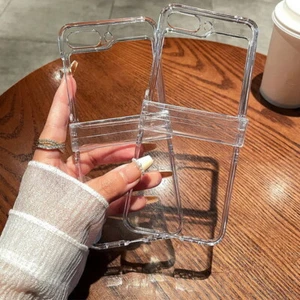 HandyHülle Für Samsung Galaxy Z Flip5 Flip4 Flip3 Stoßfeste Hart Klar Case Cover - Picture 1 of 11