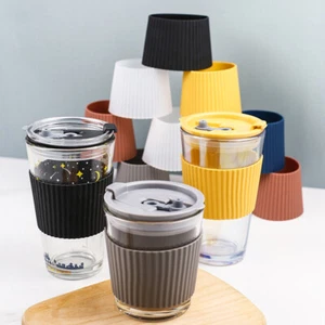 1PC Cup Silicone Sleeve Heat Insulation Glass Coffee Mug Cover Non-slip Supplies - Picture 1 of 18