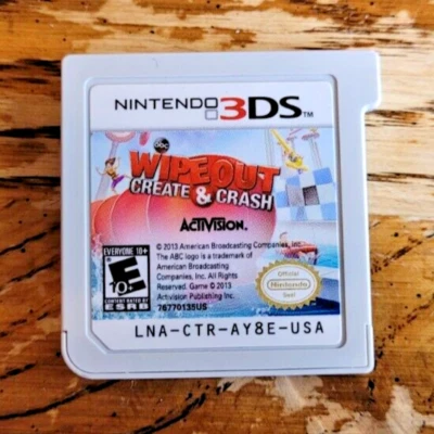 Wipeout: Create & Crash (Nintendo 3DS, 2013) - Cartridge Only - Tested/Works! - Image 1 of 2