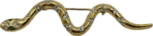 SPILLA SERPENTE SERPENTE firmata SFINGE strass erpetologia vintage bigiotteria costume - Foto 1 di 8
