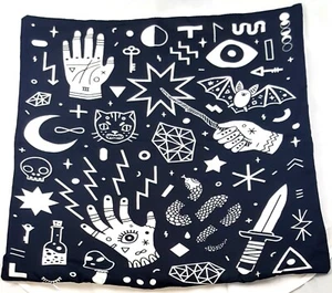 Halloween Pillow Case - Occult Pillow Palmistry Magic Bat Pillow Gothic Pillow - Picture 1 of 2