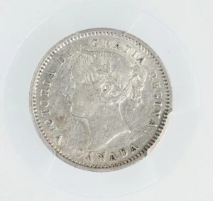 1871-H Canada Silver 10 Cents Victoria AU-50 PCGS Trends $700 Canadian - Picture 1 of 4