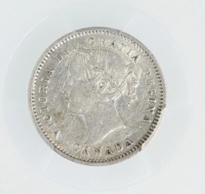 1871-H Canada Silver 10 Cents Victoria AU-50 PCGS Trends $700 Canadian - Image 1 of 4