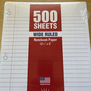 Papel de relleno para cuaderno Norcom con reglas anchas 500 hojas 10,5 x 8 pulgadas útiles escolares - Imagen 1 de 11