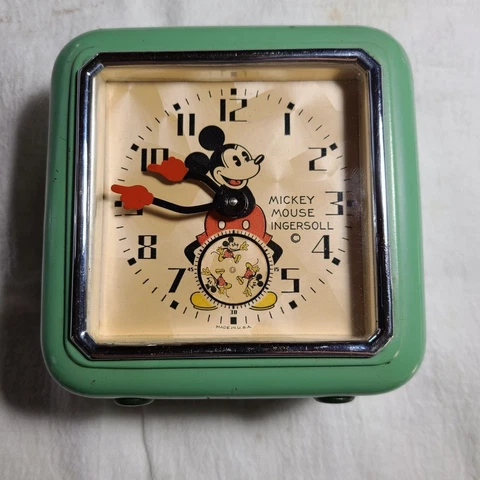 RARE VINTAGE 1930s MICKEY MOUSE INGERSOLL CLOCK VERY GOOD OVERALL CONDITION Cover