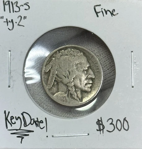 1913-S Type 2 Buffalo Nickel Fine ~KEY DATE! Cover