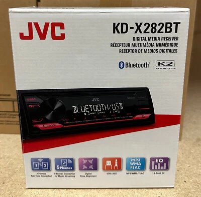 JVC Bluetooth Digital Media Receiver Car Radio Stereo USB iPhone Bluetooth 282BT - Image 1 of 3