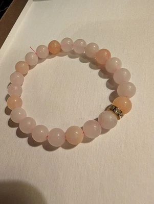 Pulsera elástica cuarzo rosa  Foto 1 de 2