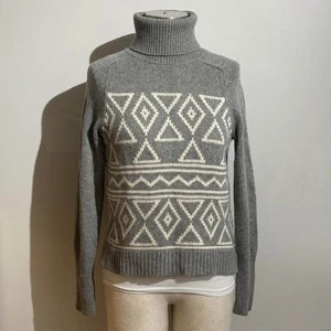 J.Crew 55% Wool 15% Cashmere Turtleneck Sweater Women's S Winter Grey White - Bild 1 von 8