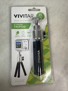 NEW Vivitar 6" Pocket Tripod Camera Camcorder Black Foldable Compact Travel - Picture 1 of 4