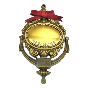 1998 New Home Carlton Cards Door Knocker w Felt Ribbon Christmas Ornament OG Box - Picture 1 of 14