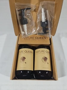 Nature Queen Premium Herbal Shampoo & Conditioner Box Set w/ Pumps 16 fl oz - Picture 1 of 8