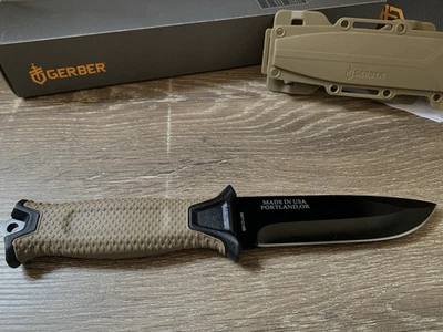 Gerber Strongarm USA - Coyote Brown Fixed Blade Hunting Knife 100% Hi Quality - image 1 of 4