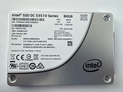 SSDSC2BB080G601 Intel DC S3510 80GB 2.5in SATA III SSD - Image 1 of 2