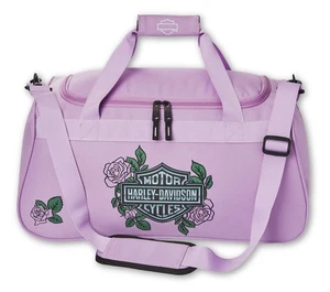 Harley-Davidson Bar & Shield Logo Roses Graphic Durable Duffel Bag - Pink - Picture 1 of 4