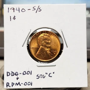1940-S/S Wheat Cent - DDO-001 & RPM-001 - BU - Stage "C" - Picture 1 of 11