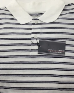Roundtree & Yorke Men's Cotton White/Black Striped Shirt size XL. - Picture 1 of 2