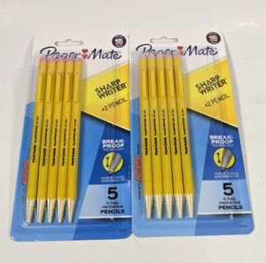 Paper Mate Sharp Writer HB #2 Mechanical Pencils w/ Erasers 0.7mm 2 Packs of 5 - Picture 1 of 3