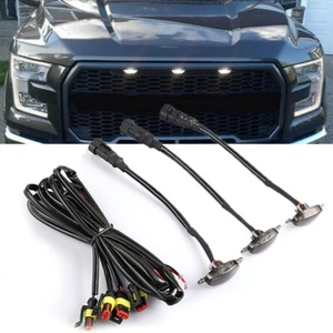 3Pcs Car Eagle Eye LED White Lights Front Grille Light For Pickup Off-Road SUV - Picture 1 of 7