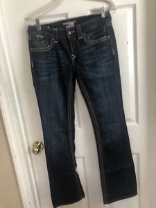 Be Rock For Express Women Denim Jeans Embroidered Zipper Front Size 6. New. - Picture 1 of 9