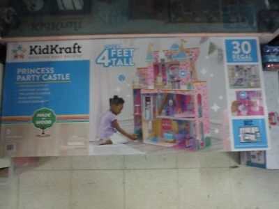 KIDCRAFT PRINCESS PARTY CASTLE FULLY FURNISHED 4' TALL WOODEN DOLLHOUSE *NEW* - Image 1 of 4