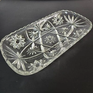 Vintage 60er Anchor Hocking Prescut Davidstern Glas Relish Servierschale Tablett - Bild 1 von 11