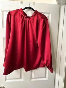 J Crew blouse NWT red long sleeve dressy $45 - Picture 1 of 6