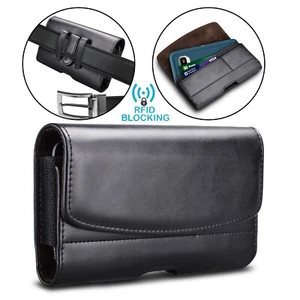 Cell Phone Holster Belt Clip Loop Pouch Leather Wallet Case for iphone Samsung - Picture 1 of 11