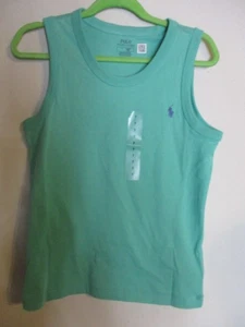 NWT Polo Ralph Lauren Boys Cotton Embroidered Pony Tank Top in Green Size 7 - Picture 1 of 5