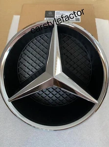 FRONT GRILLE STAR BADGE & base For MERCEDES-BENZ GLC W253 GLE W166 Chrome 206mm - Picture 1 of 1