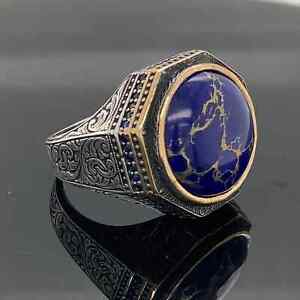 Man  Lapis Lazuli Ring, Natural Lapis Ring , Turkısh Handmade Lapis Ring