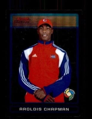 2009 Bowman Chrome Draft WBC Prospects #BDPW24 Aroldis Chapman RC (ref 14658) - Image 1 of 2