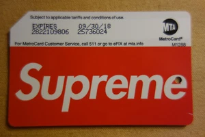 Supreme Spring/Summer 2017 MTA Metropolitan Transportation Authority MetroCard - Picture 1 of 12
