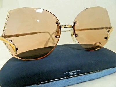 Gafas de sol vintage multifacetas pedrería sin montura Moonlight 2527 marrón muestra Foto 1 de 4