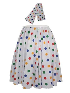 Adults Children in Need Pudsey Multicoloured Polka Dot Spot Fancy Dress Skirt - Picture 1 of 2