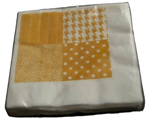 ¡Cuadrados geométricos amarillos sellados! 20 servilletas de papel vintage MCM HALLMARK DE LOTE ANTIGUO - Imagen 1 de 2