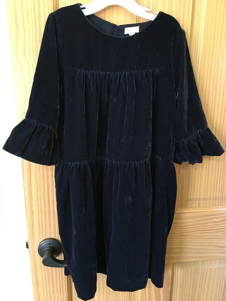 NWT Gymboree Velvet Dress Bell Sleeve Navy Blue Holiday 5, 6, & 8 - Image 1 of 1
