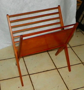 Cherry Retro Mid Century Folding Magazine Rack / Magazine Stand  (MR-69) - Picture 1 of 4