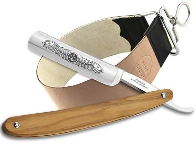 Razor Set Solingen Olive Gold Etching 5/8" with Stroke Strap Razor Set - Image 1 of 4